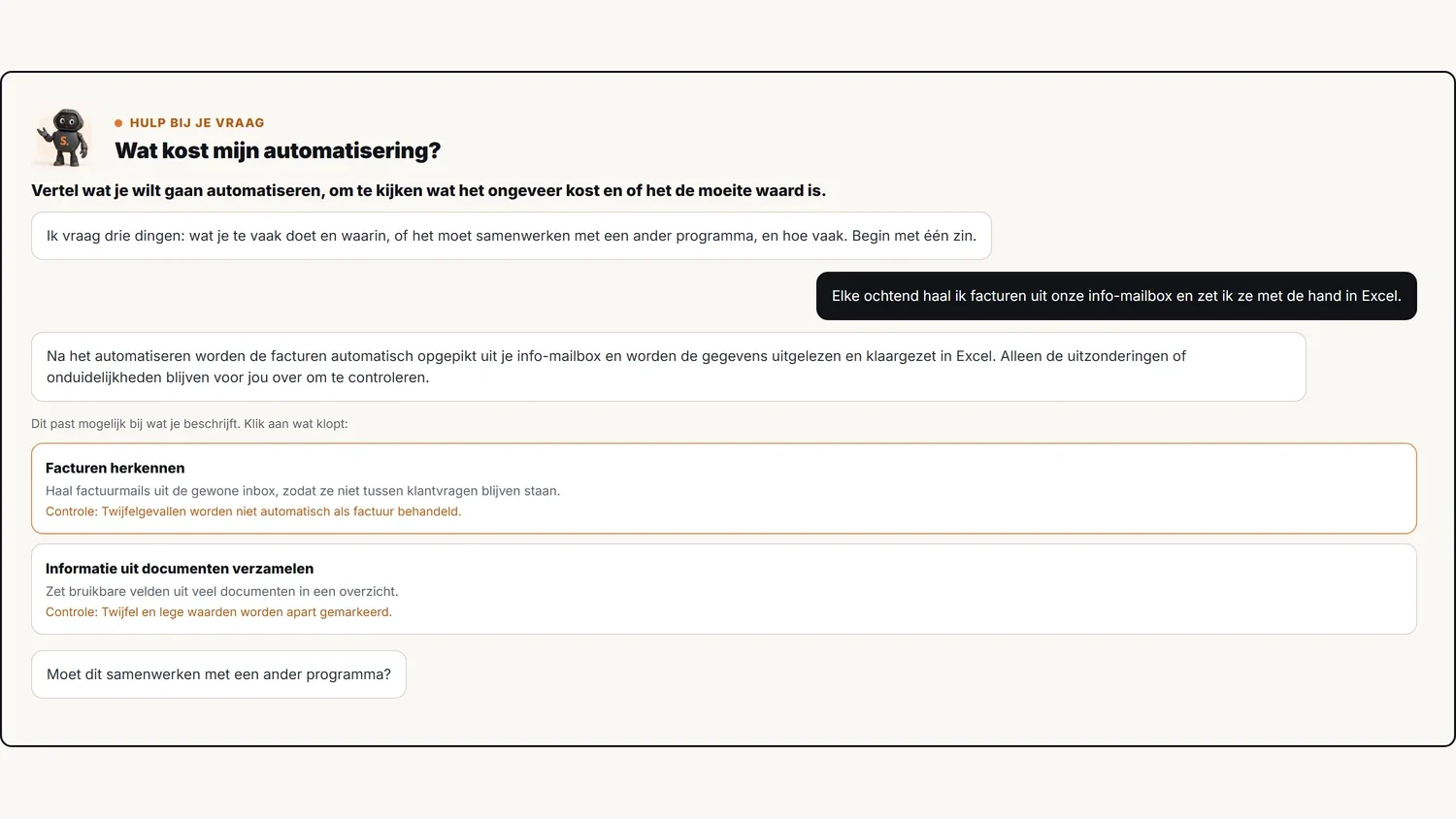Hulp die informatie uit een mail, PDF of foto haalt