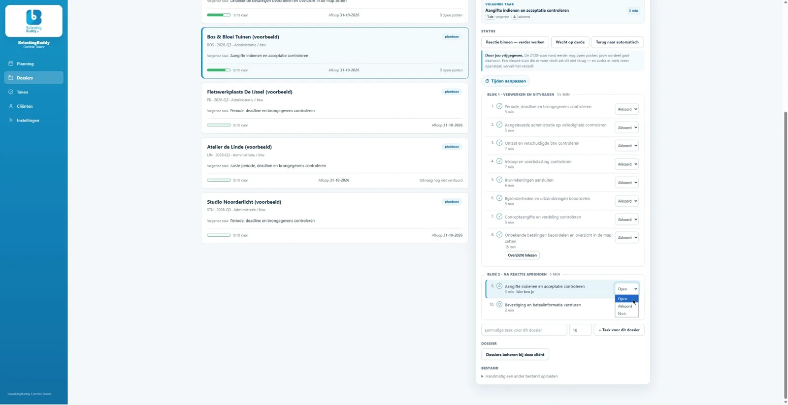 Dossier: blok 2 is geactiveerd